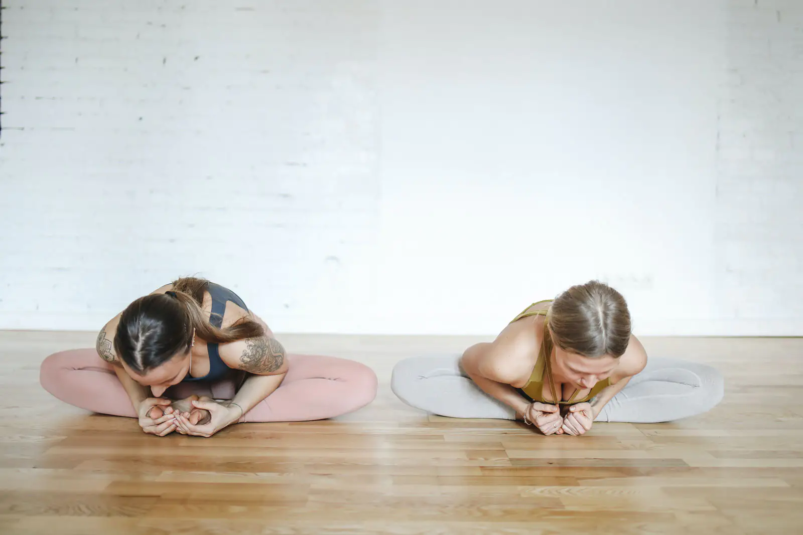 Women stretching in yoga class